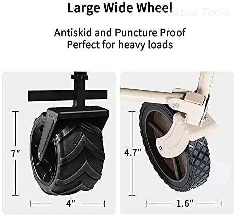 Carro de playa plegable, carrito de playa utilitario, carrito para exteriores, carrito para acampar al aire libre